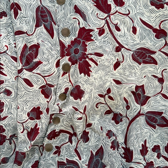 Ulla Johnson Ariana Floral Print Handkerchief Hem Silk Skirt Side Slit Snaps 8 - Picture 15 of 15